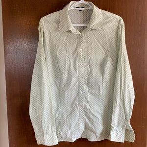 Jacob green print shirt, size XL